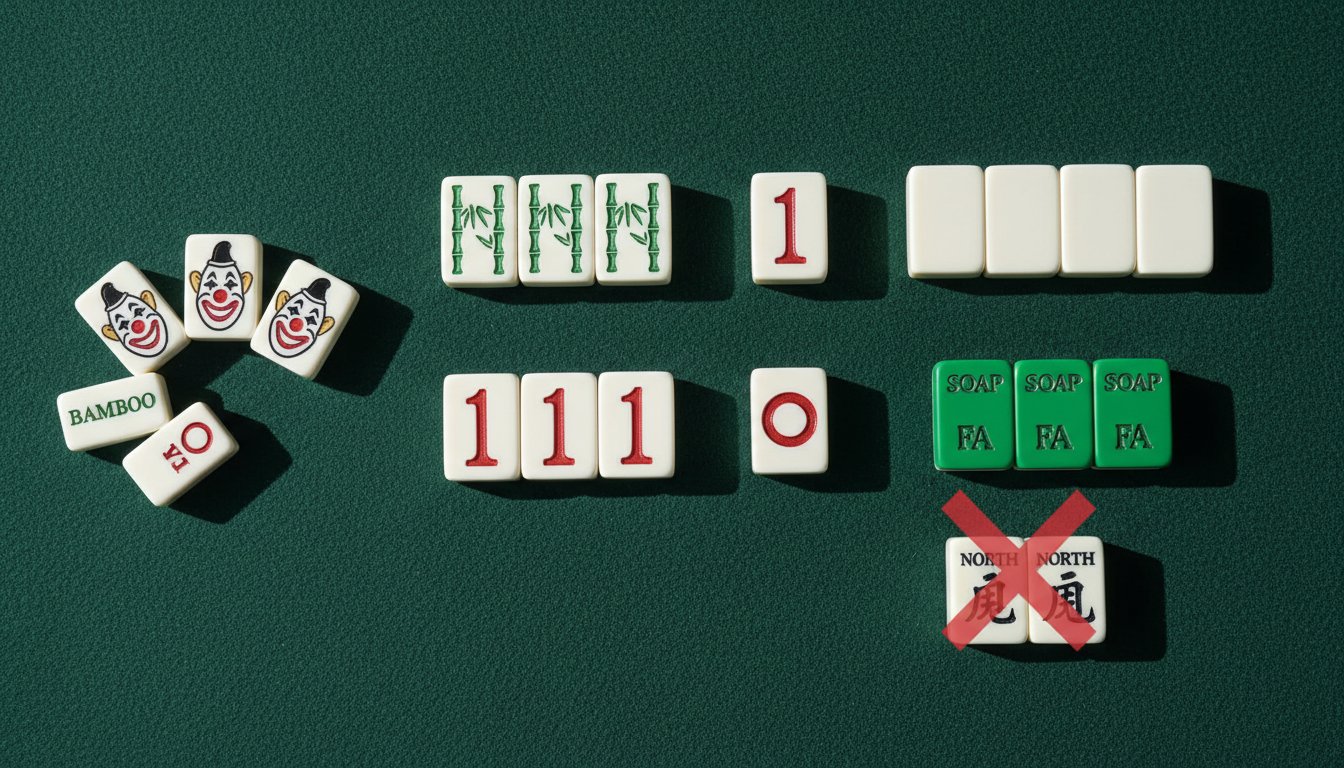 Joker tiles separated from melds, showing where they can and cannot be used